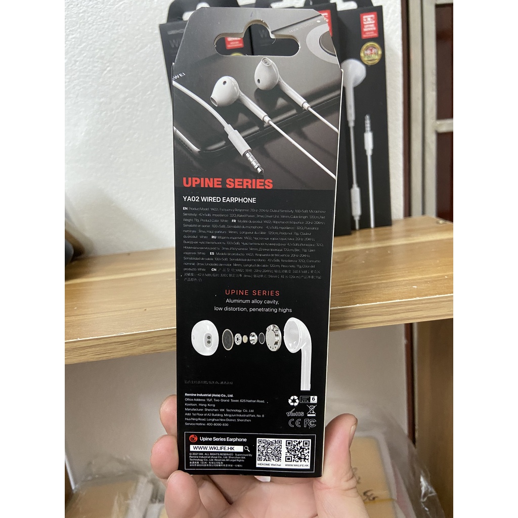 ❤️KeyyStore❤️ Tai nghe có dây WEKOME YA02 Dài 1.2m cho máy tính laptop PC Điện thoại Mobille Âm Thanh Khủng,Siêu bền