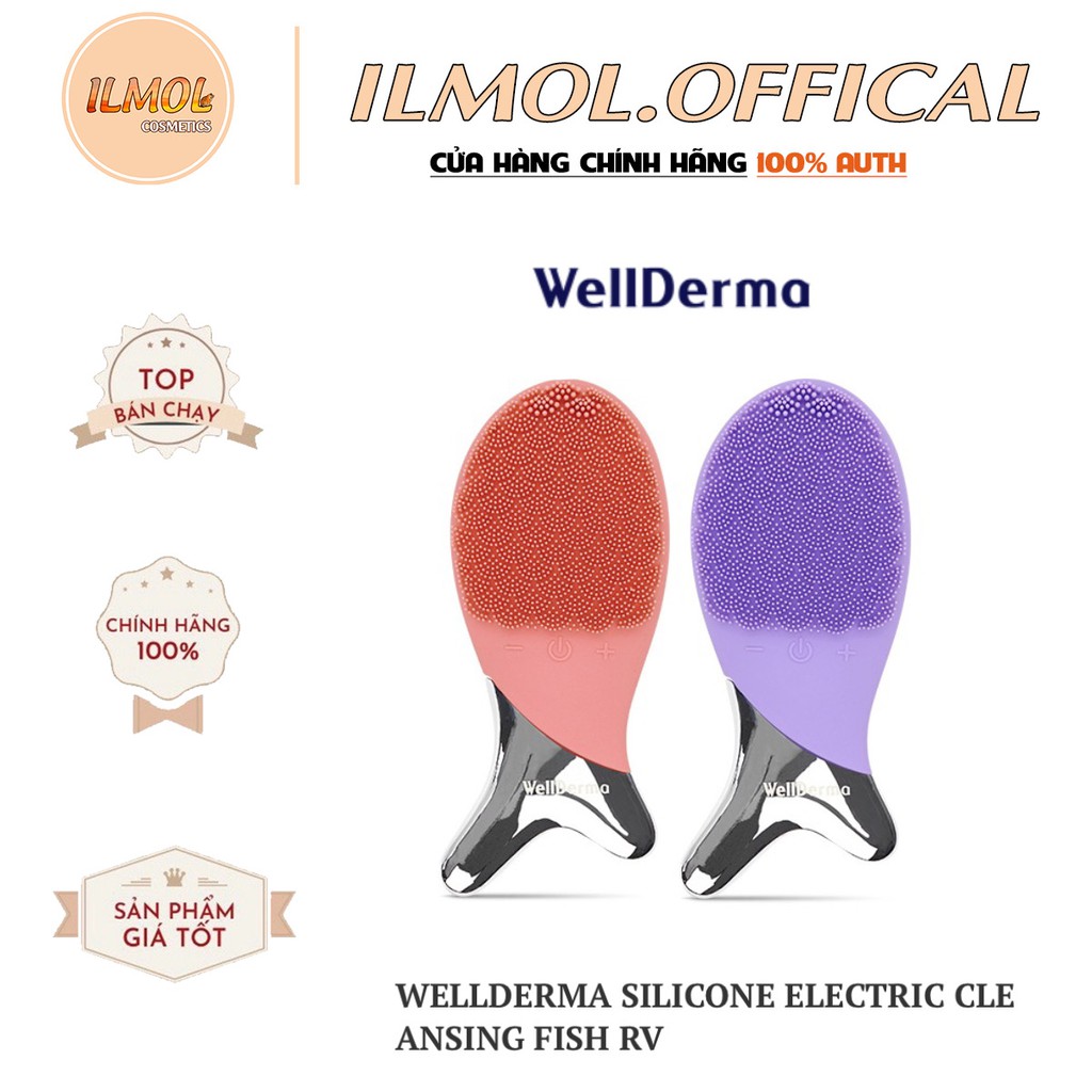 Mẫu mới Máy rửa mặt con cá Wellderma Electric Silicone Cleansing Fish RV bản up grate 2021
