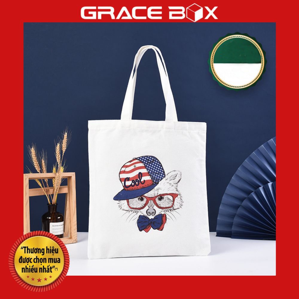 Túi Vải Canvas - Túi Vải Bố Chú Chó Cool Phong Cách Hàn Quốc - Siêu Thị Bao Bì Grace Box