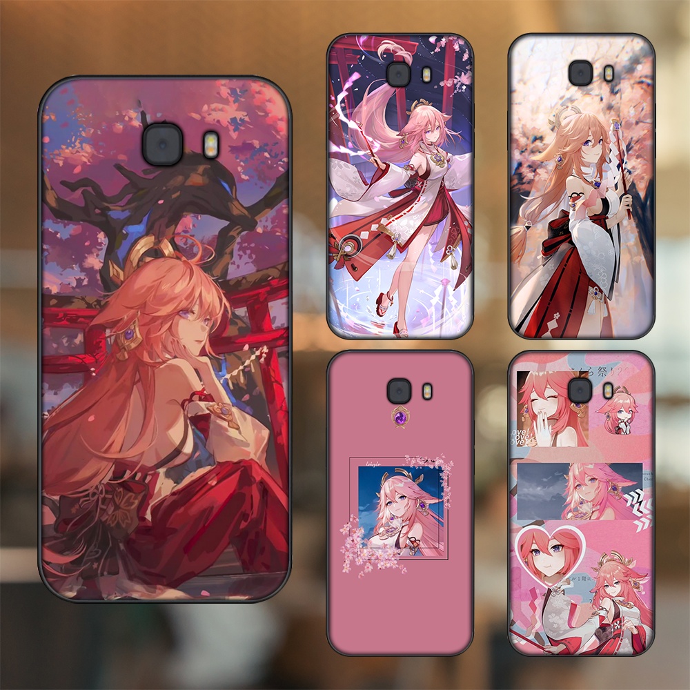 Ốp lưng Samsung C9 Pro viền đen in hình Yae Miko Genshin Impact