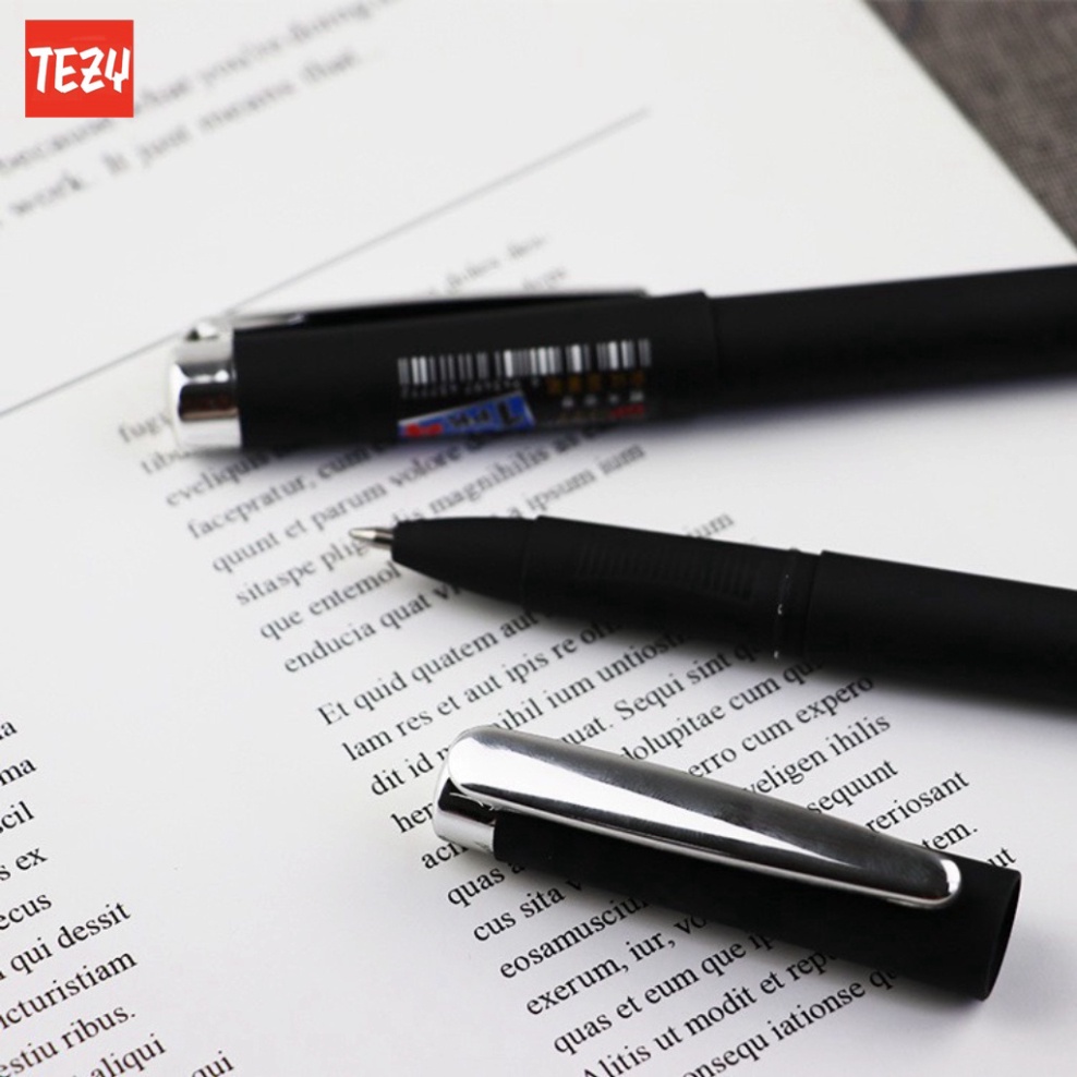 Bút bi nước khô nhanh GP777 0.7mm, bút bi gel viết thư pháp đen xanh TEZYBOOKS