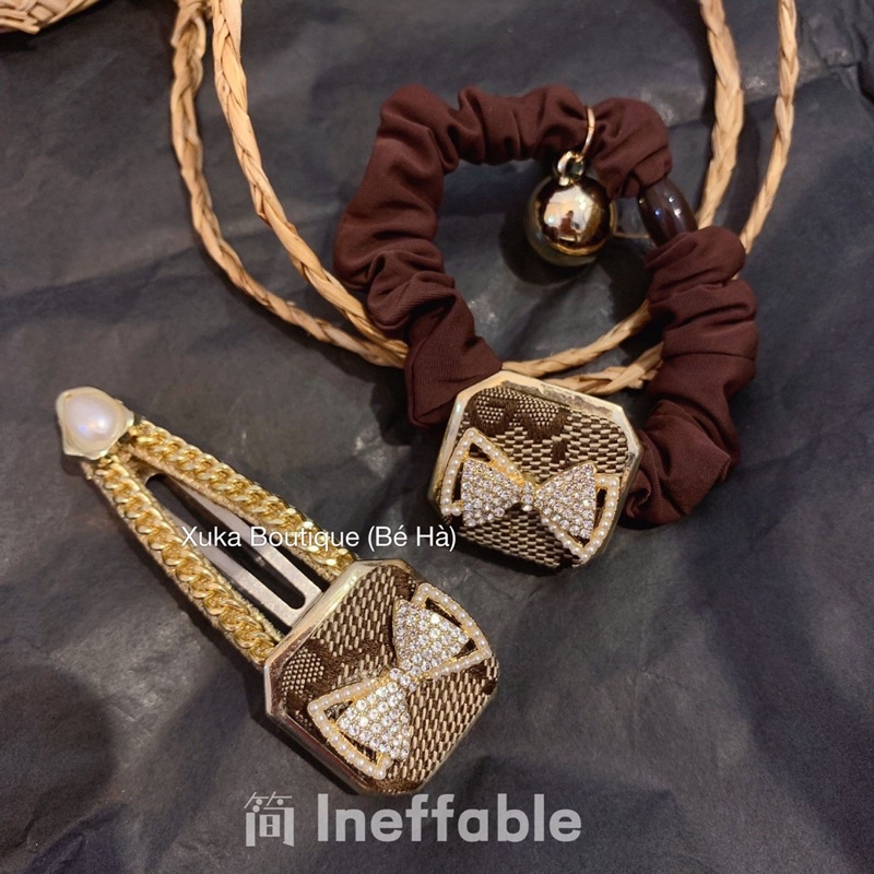 Dây Buộc Tóc Nữ - Kẹp Tóc Nữ Gắn Nơ Đính Đá Thương Hiệu Cao Cấp - Bờm Tóc, Xược Cài Tóc Họa Tiết xinh xắn