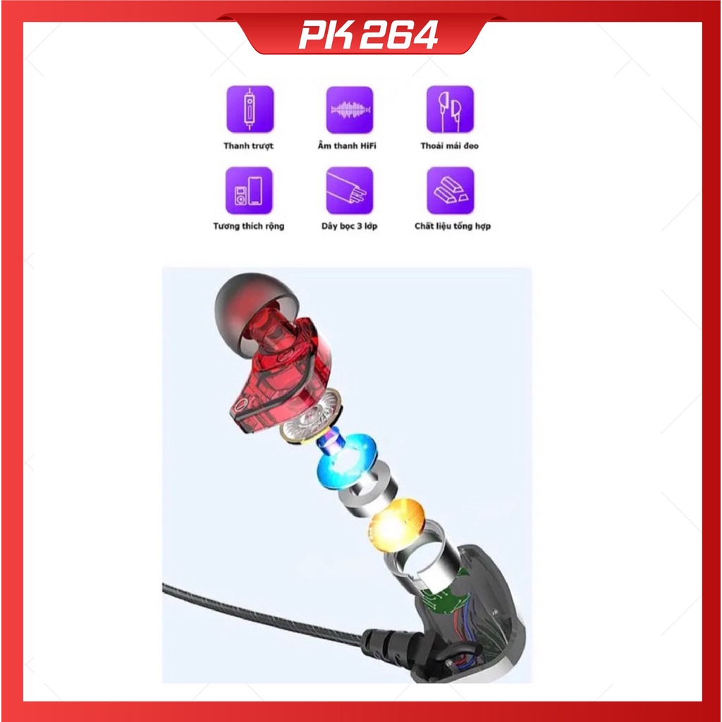 Tai Nghe Nhét Tai HiFi S2000 Pro Super Bass Chống Ồn Cực Tốt, Âm Thanh Khủng, Chơi Game Ngon