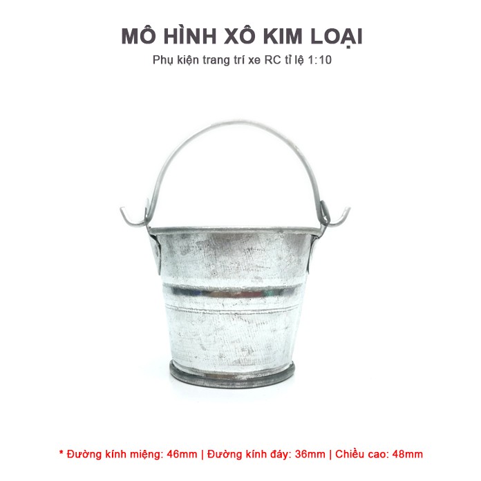 Xô kim loại - phụ kiện trang trí xe RC tỉ lệ 1:10