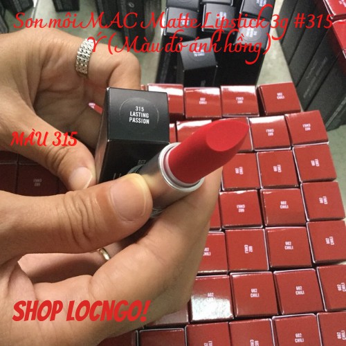 Son môi MAC Matte Lipstick 3g #315 - Ý (Màu đỏ ánh hồng) by Shop locNgo