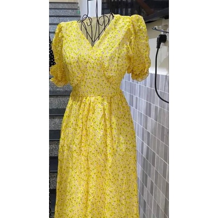 đầm voan cổ  dáng dài có bo chun ở phía sau (chỉ bán trên live)