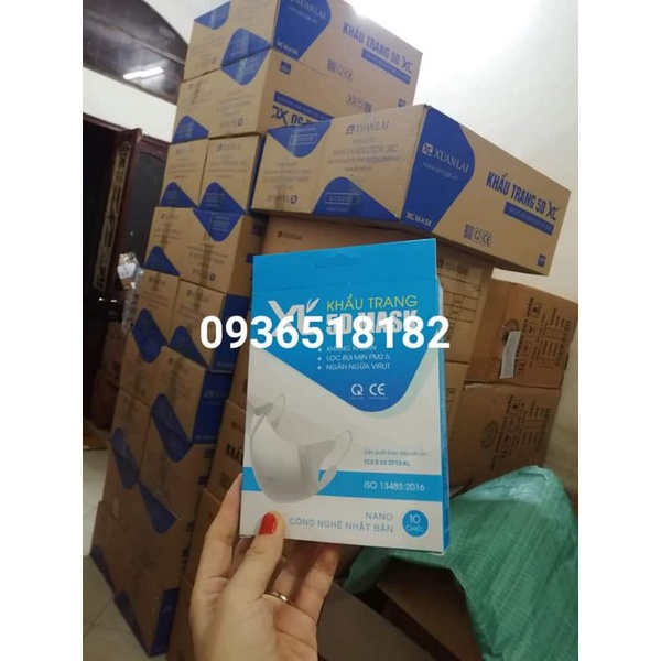 Hộp khẩu trang 5D mark Xuân Lai cao cấp quai thun 10 cái