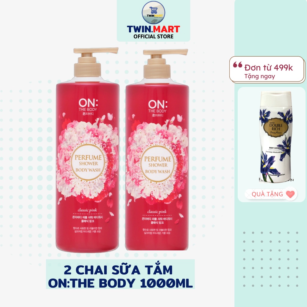 COMBO 2 CHAI 1000ml Sữa tắm hương nước hoa On: The Body - Classic Pink - Violet dream - White Pearl