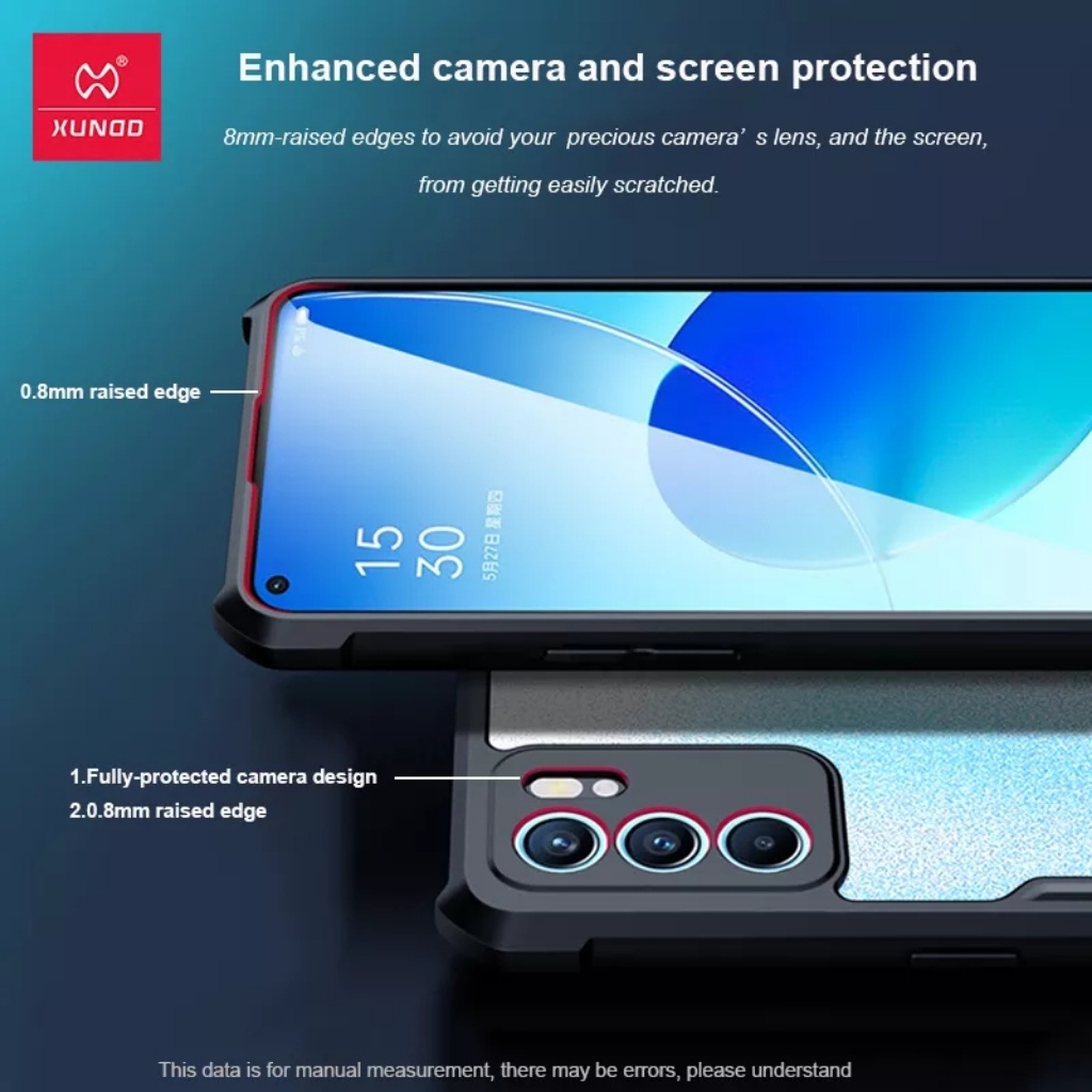 Ốp lưng Oppo Reno 6 5G hiệu Xundd lưng trong viền màu thời trang cao cấp chống sốc siêu bền