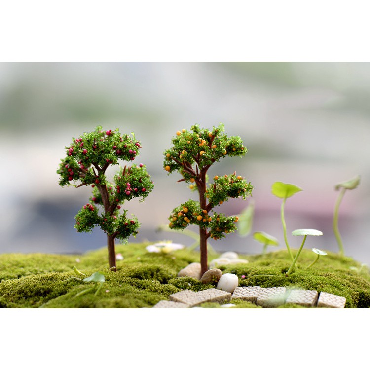 Cây giả trang trí tiểu cảnh sân vườn hồ cá, mô hình cây giả