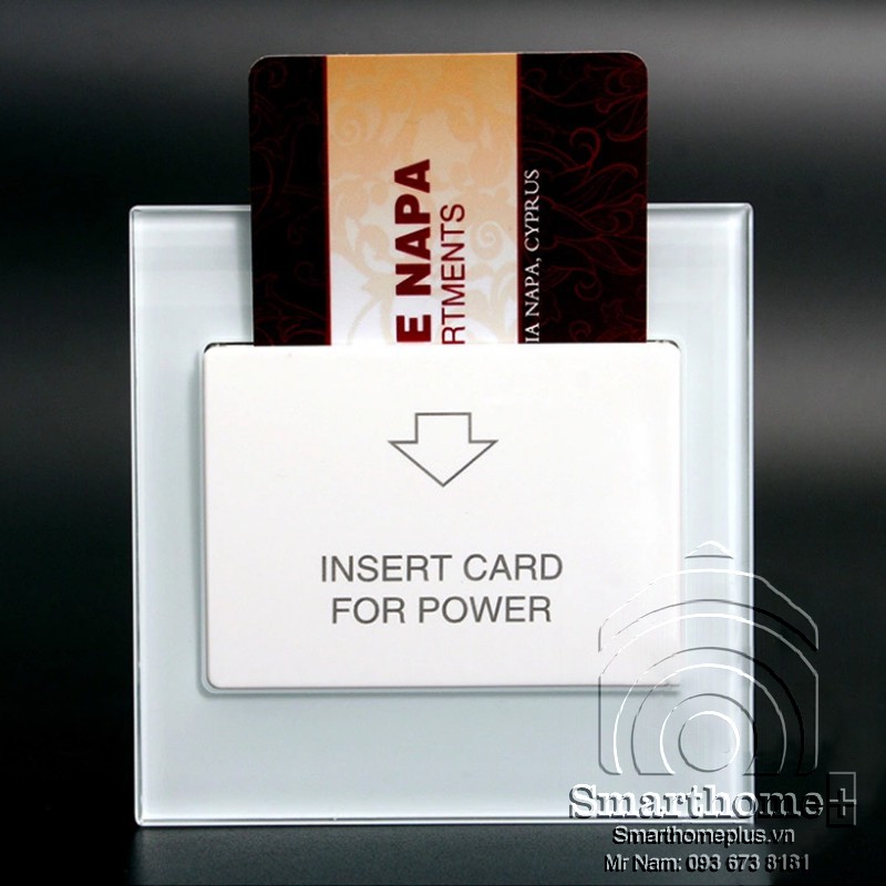 Công Tắc Thẻ Từ Khách Sạn Cao Cấp Mặt Kính Vuông 40A SHP-KS1