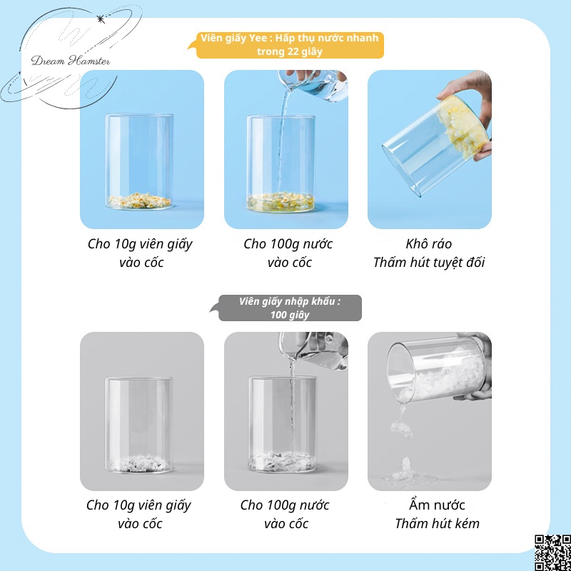 Giấy nén lót chuồng Yee cho hamster, thỏ, bọ, nhím, chinchilla...