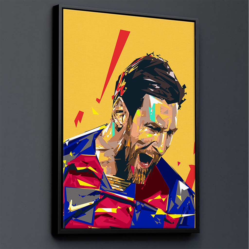 TRANH CANVAS CẦU THỦ BÓNG ĐÁ treo tường in theo yêu cầu - Lionel Messi M10 4