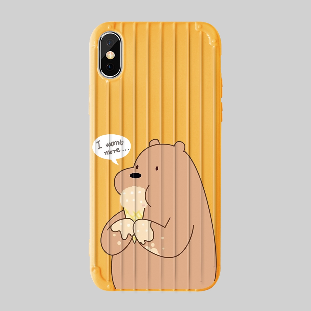 Ốp điện thoại silicone vân nổi in hình gấu dễ thương cho Iphone 6/7/8/6s/6sp/6p/7p/8p/X/XS/XR/XS MAX | BigBuy360 - bigbuy360.vn