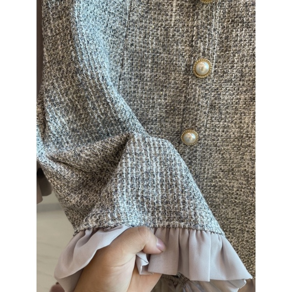 Váy dạ tweed dài tay công sở