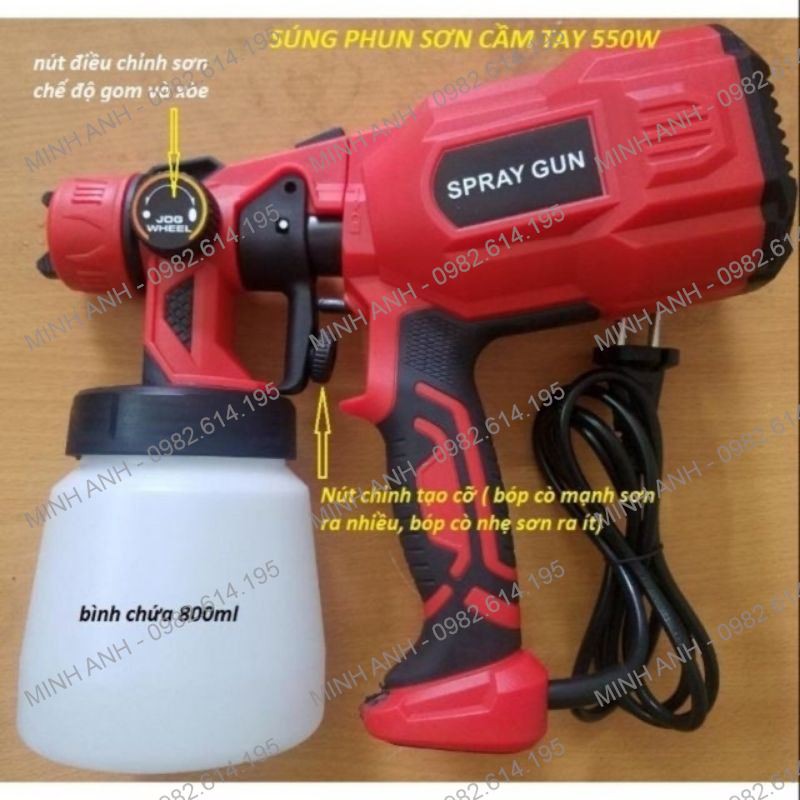 Súng phun sơn cầm tay dùng điện đẹp - 550W -  Hàng Nhập Khẩu - Chất Lượng Cao