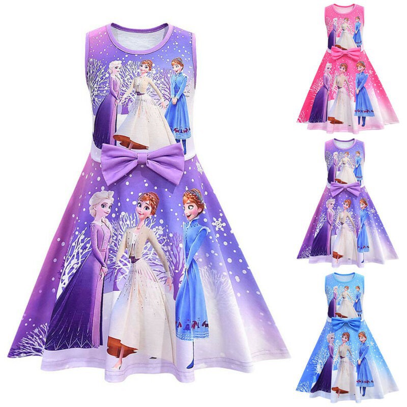 Đầm Công Chúa Anna Elsa Cho Bé Gái