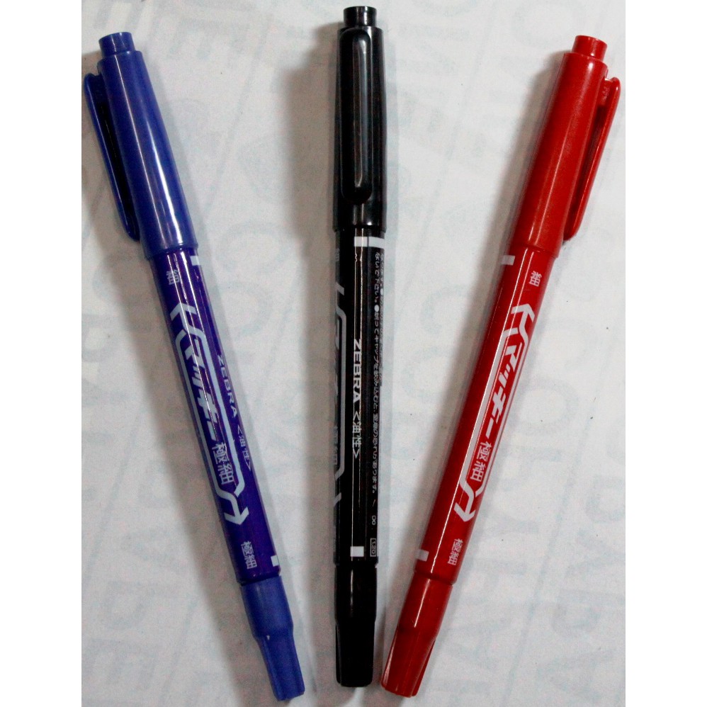 Bút lông dầu kim 2 đầu MO. 120 (xanh, đỏ, đen)