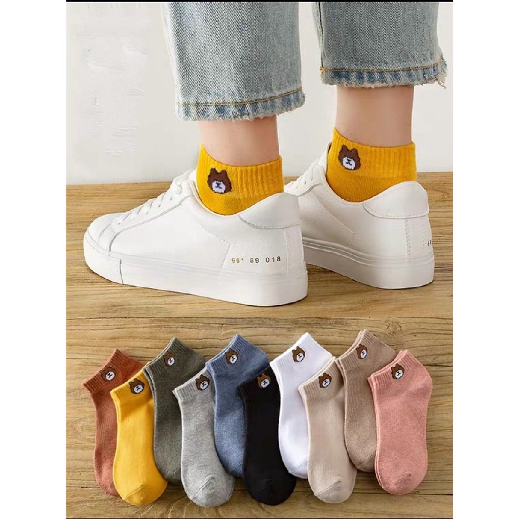 Combo 10 Đôi Tất Gấu Brown Cổ Ngắn