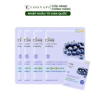 Combo 5 Mặt Nạ Việt Quất Hữu Cơ Dưỡng Trắng Da All Natural Mask Sheet Blueberry 25ml
