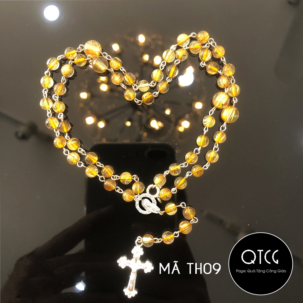 Vòng Mân Côi - Tràng Hạt Đá - Mẫu TH09 cho nam nữ - Quà tặng Công Giáo tinh tế, ý nghĩa