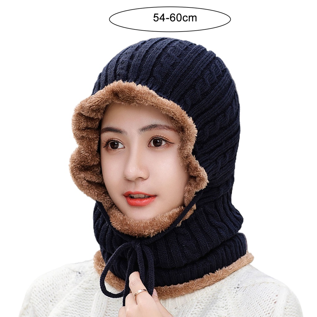 Mũ beanie màu xanh dương chống nhăn thời trang mùa đông