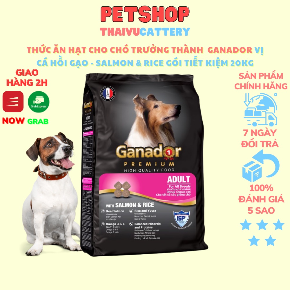 Thức ăn hạt Cho chó Trưởng Thành Ganador vị Cá Hồi Gạo - SALMON &amp; RICE BAO TIẾT KIỆM 20KG