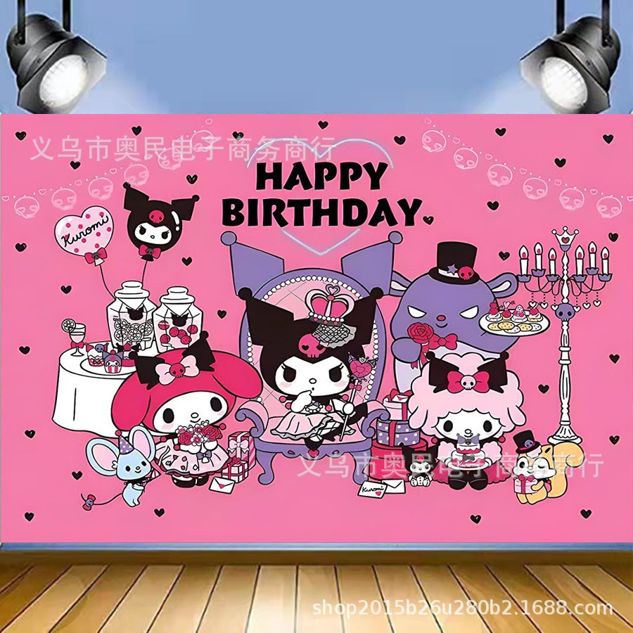 Bộ Bong Bóng Trang Trí Tiệc Chủ Đề Kuromi SY2 Cho Bé YS2