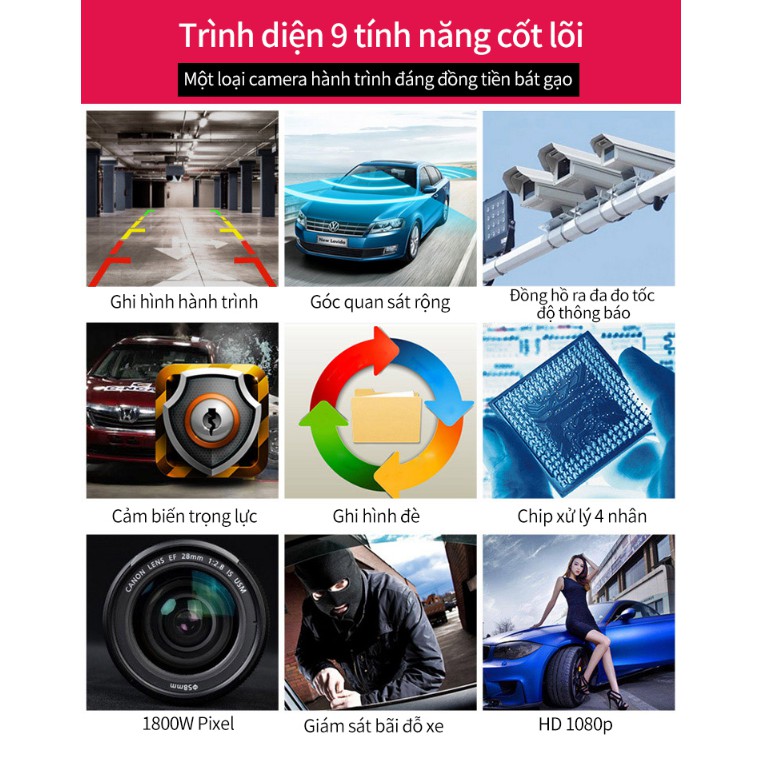 THANH LÝ XẢ KHO CAMERA HÀNH TRÌNH HDR 1800W PIXEL | MÁY QUAY PHIM MINI CHỐNG XUNG LẮC | BigBuy360 - bigbuy360.vn