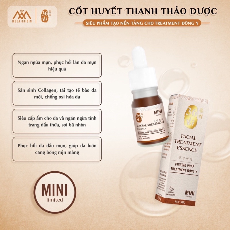 Serum tinh chất cốt huyết thanh thảo dược mini 5ml vị chính hãng Meea Organic mini