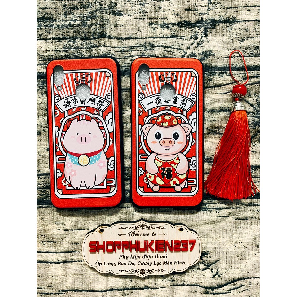 Ốp lưng Huawei Nova 3/ Nova 3i/ Nova 3e/ Nova 2i/ Y9 2019/ Gr5 mini/ Gr5 2017/ Y6ii/ Honor Play Dẻo Heo Tết Kèm Lục Lạc