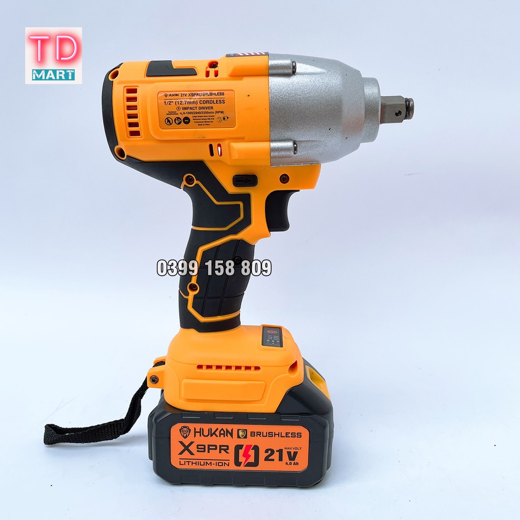 Máy Siết Bulong HUKAN X9 lực siết 650N.m Không Chổi Than Tặng Túi Hukan