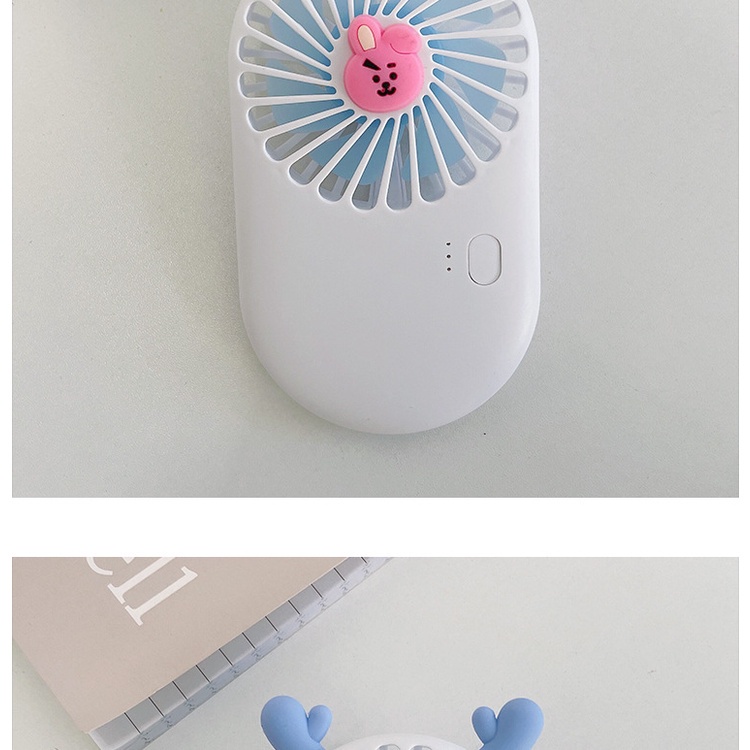 Quạt Cầm Tay Mini Họa Tiết Hoạt Hình Nhóm Nhạc KPOP BTS TATA COOKY CHIMMY Hàng Mới Về