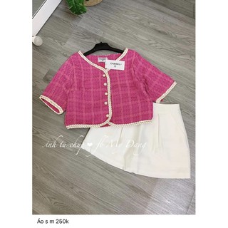 Áo dạ hồng khuy ngọc ( ib hoặc note chọn size )