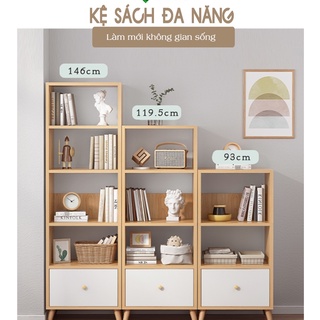 Kệ sách tủ sách gỗ đa năng 3 tầng/ 4 tầng/ 5 tầng nhiều ngăn trang trí nhà phong cách hiện đại - gx144
