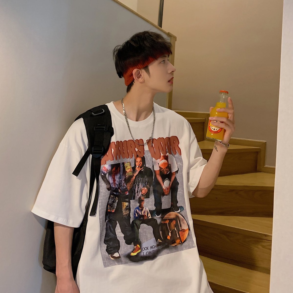 Áo Thun Nam TILAA FASHION Cổ Tròn Form Rộng Streetwear Áo Phông Nam Form Rộng Basic Cotton Oversize In AT06