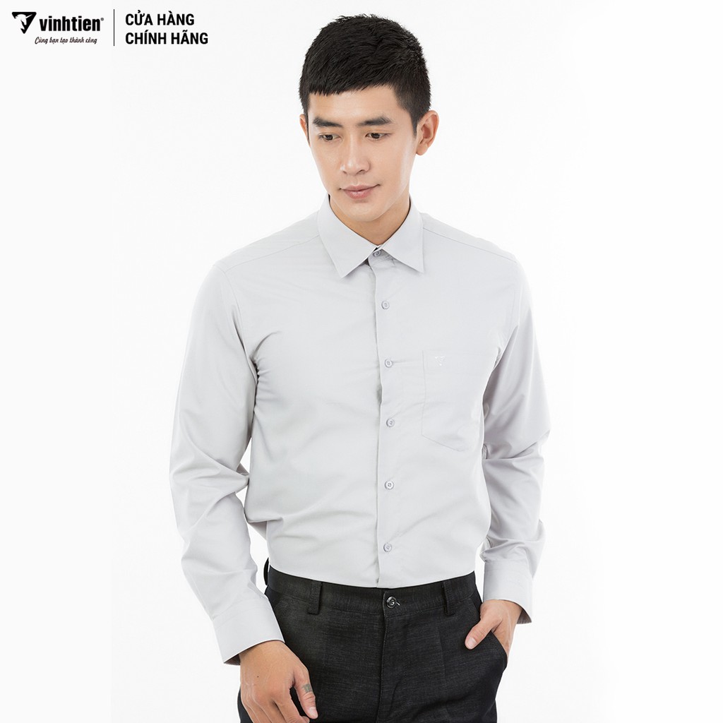 Áo Sơ Mi Dài Tay Màu Modal Regular Fit 369 Vĩnh Tiến - LM5-G803 - Xám