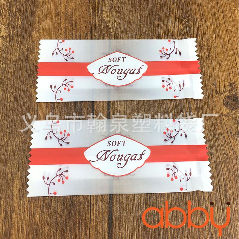 Túi đựng kẹo nougat sọc đỏ 10x4cm (50 chiếc)