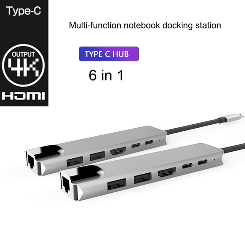 Bộ Chia Usb Đa Cổng 6 Trong 1 Hdmi Đầu Ra 2 Cổng Usb Hdmi / 87wpd Rj45