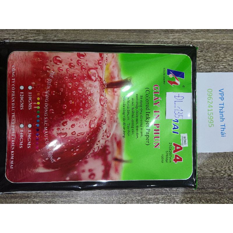 Giấy in ảnh 1 mặt bóng định lượng 135 gsm