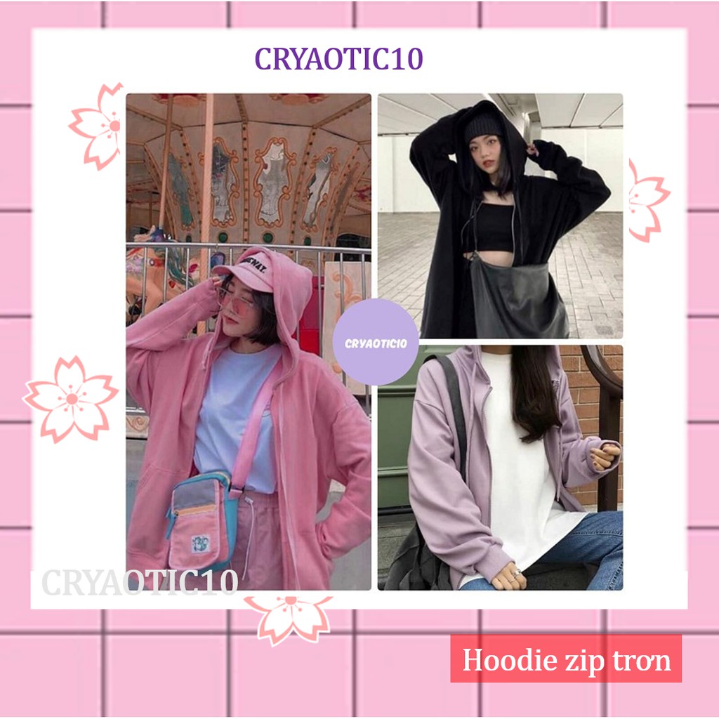 Áo khoác hoodie có dây kéo zip basic hoodie unisex