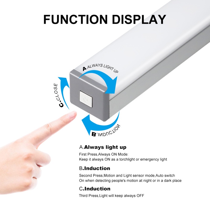 Đèn LED Cảm Biến Chuyển Động Không Dây Gắn Tường Sạc USB Tiện Dụng