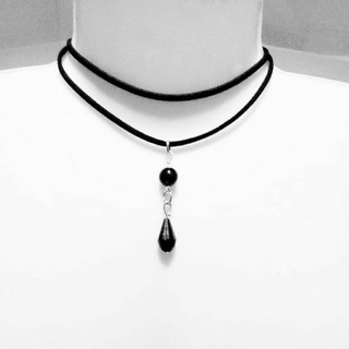Vòng chocker cổ 2 tầng mặt hình giọt nước