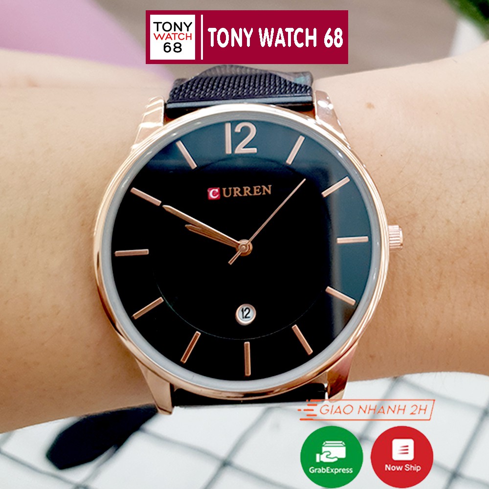 Đồng hồ nam Curren dây lụa mặt số vạch 40mm đơn giản thanh lịch chống nước chính hãng Tony Watch 68 | BigBuy360 - bigbuy360.vn