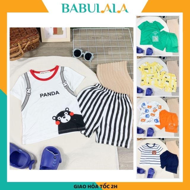 Đồ Bộ Minky Mom Cộc Tay Cho Bé Trai Bé Gái Vải Thun Lạnh-Set Bộ Tay Ngắn 1 2 3 4 5 6 Tuổi Babulala CT24