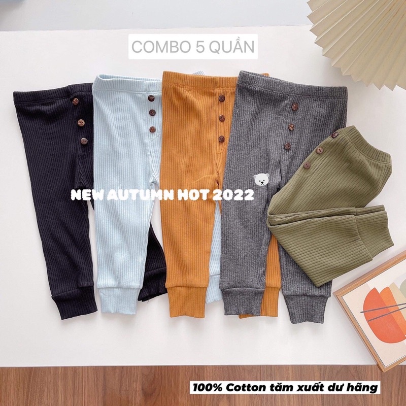 Sét 5 quần mặc thu đông tăm dày dặn cho bé.
