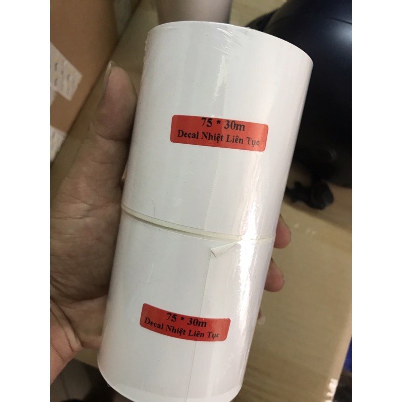 Giấy in nhiệt k80 có keo 30m - giấy in bill có keo dán 30m