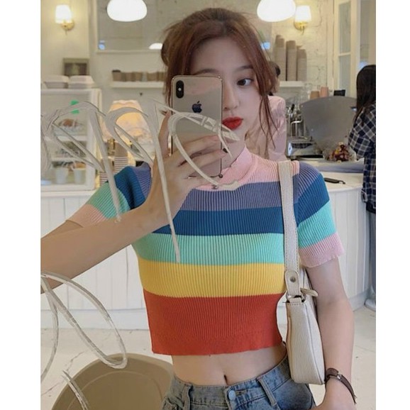 Áo len croptop sắc màu - A94 | BigBuy360 - bigbuy360.vn