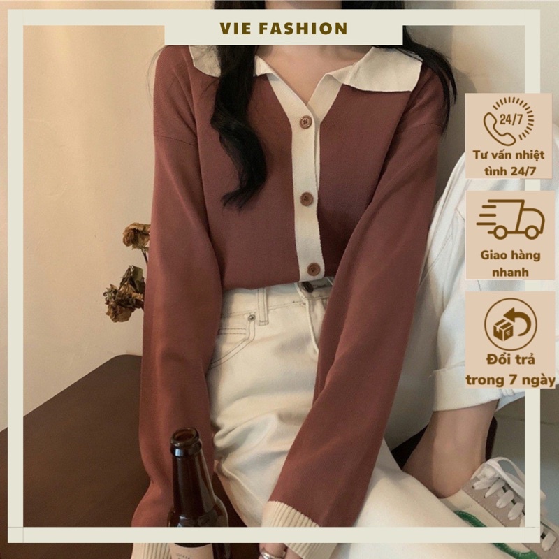 Áo Khoác Cardigan Dệt Kim Tay Dài Phong Cách Hàn Quốc Mới
