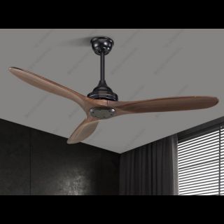 Quạt trần cánh gỗ tự nhiên nguyên khối động cơ DC